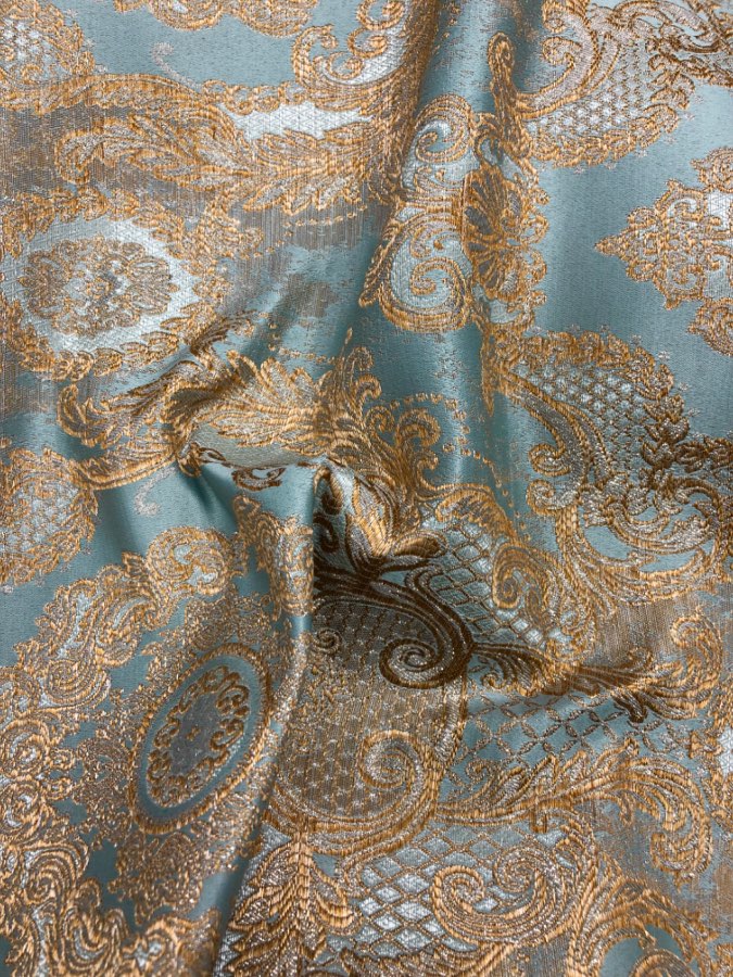 ז׳קארד דגם מלכות צבע טורקיז זהב גס