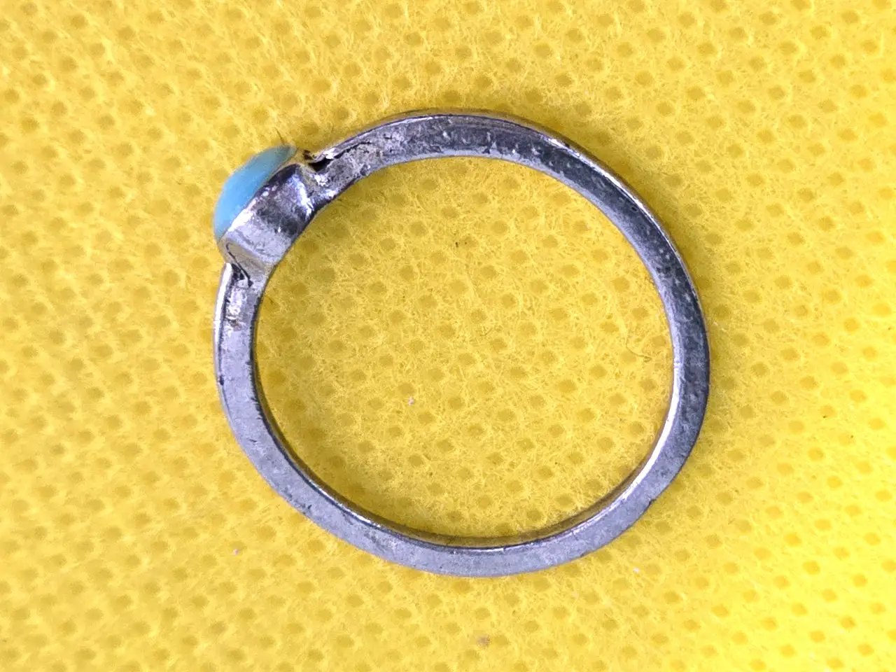 טבעת כסף שבוץ אבן תורכיז מידה 5