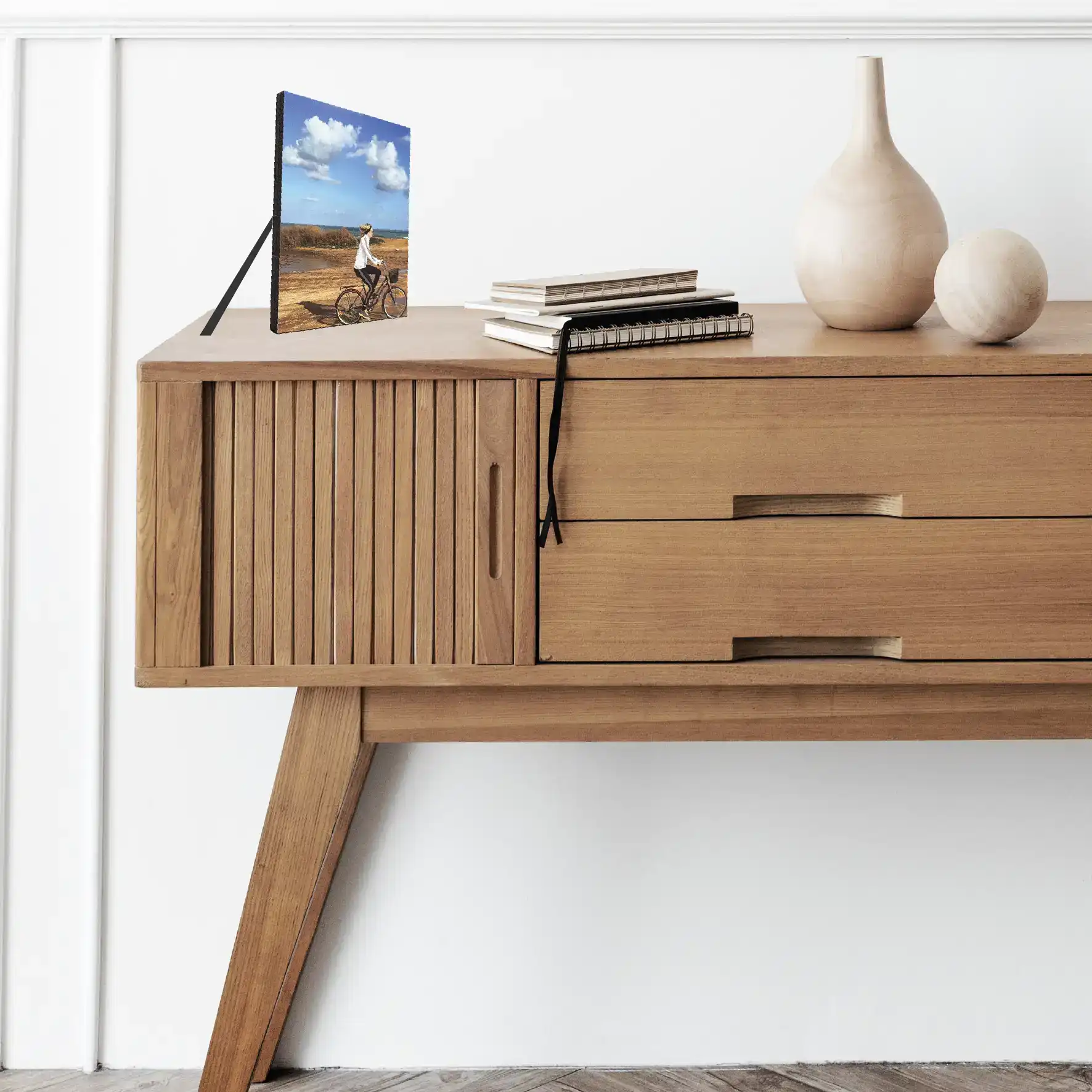 בלוקי עץ קלאסי דק מסגרת שחורה גודל 10/15 ס"מ