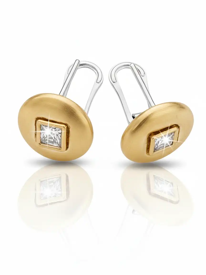 עגילים צמודים זהב 14K