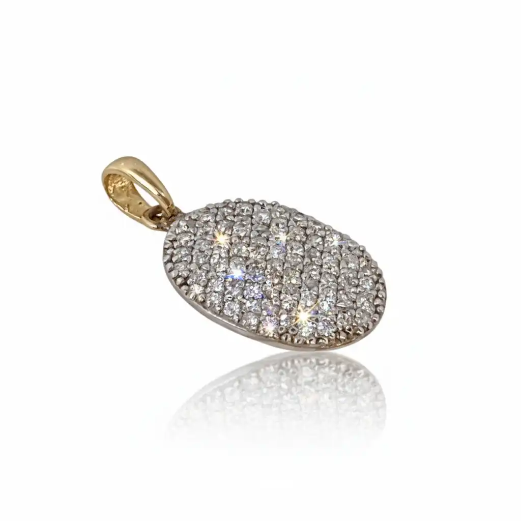 תליון זהב 14K משובץ בזירקוניה