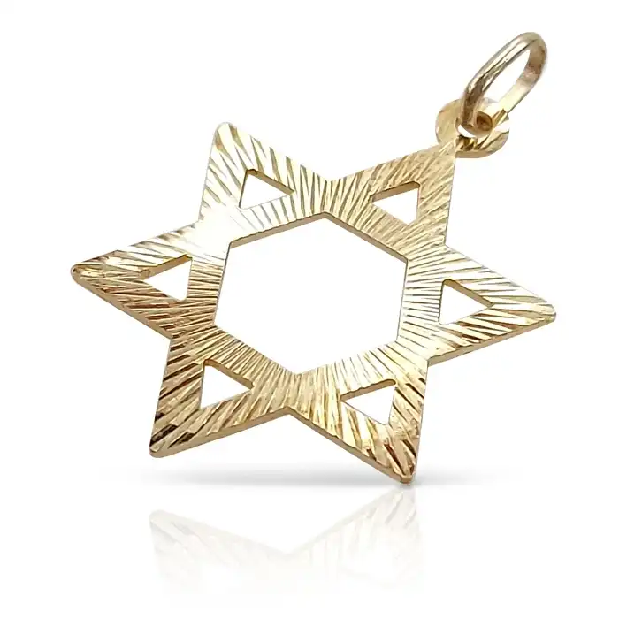 תליון קלאסי מזהב מגן דוד 14K