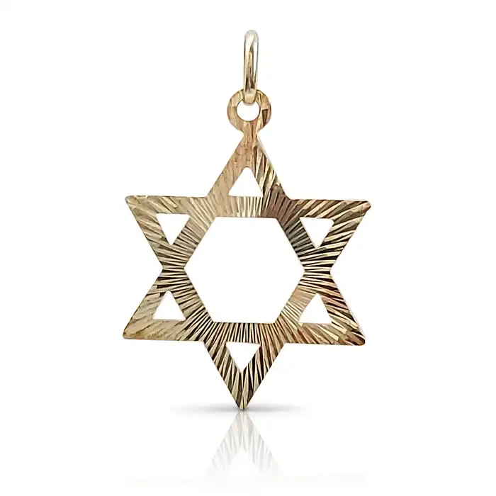 תליון קלאסי מזהב מגן דוד 14K
