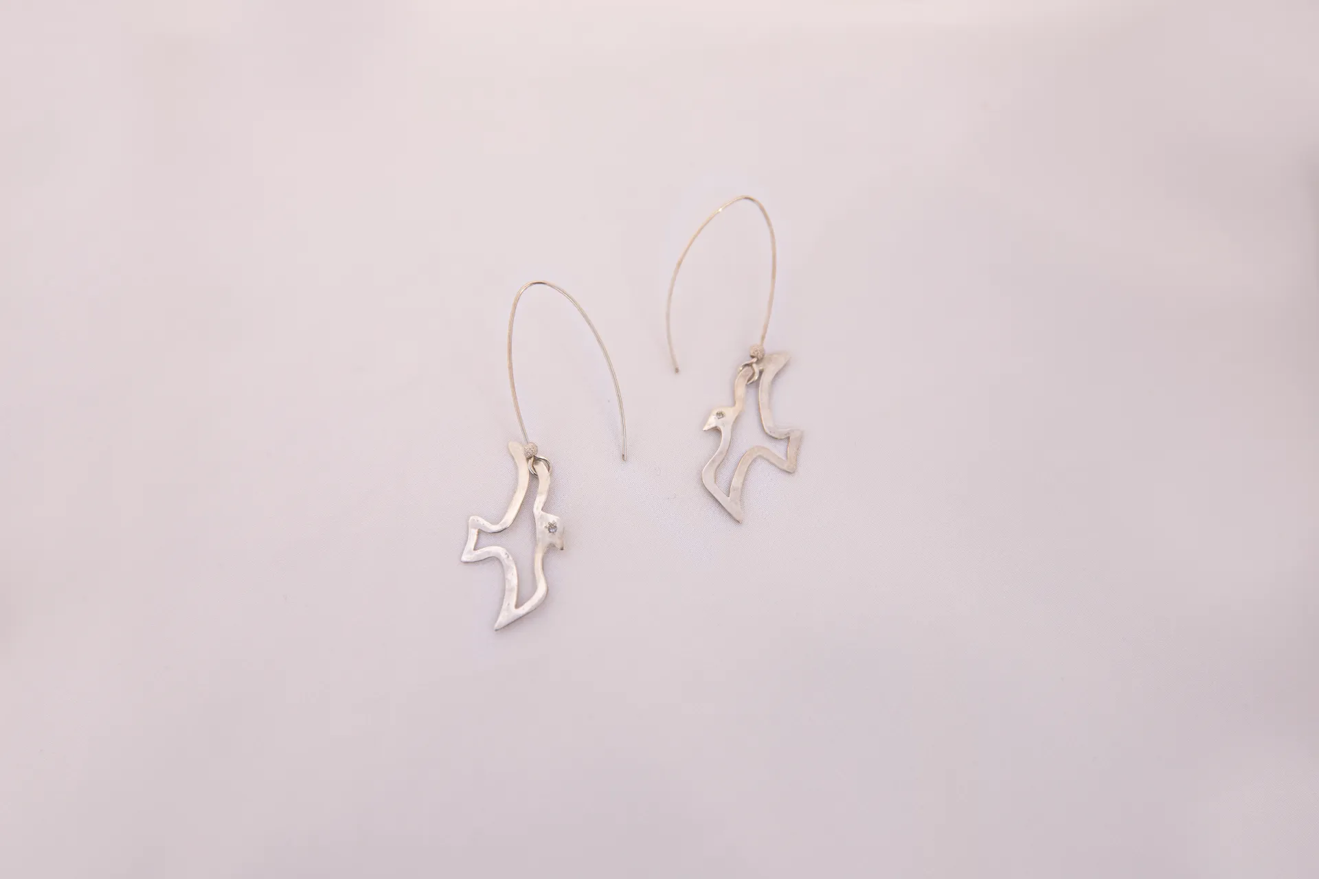 עגילי כסף שחפים