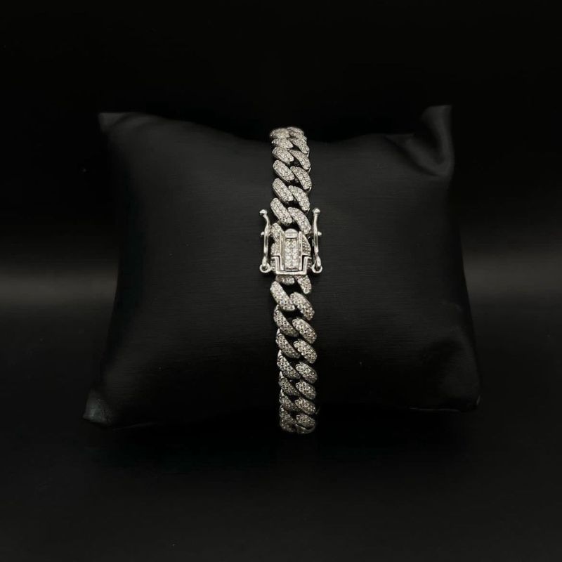 צמיד קובני משובץ זרקונים מכסף טהור 925- Yosef