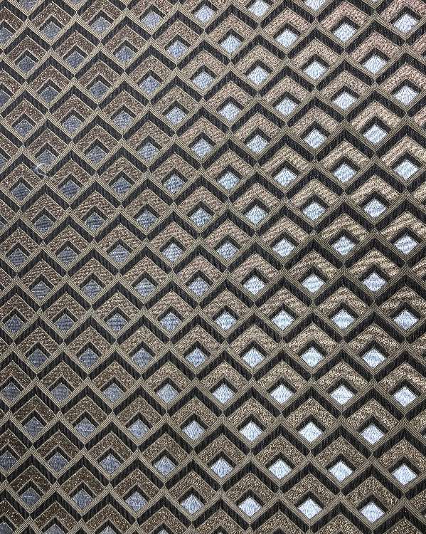 ז׳קארד דגם משובץ צבע חום כחול