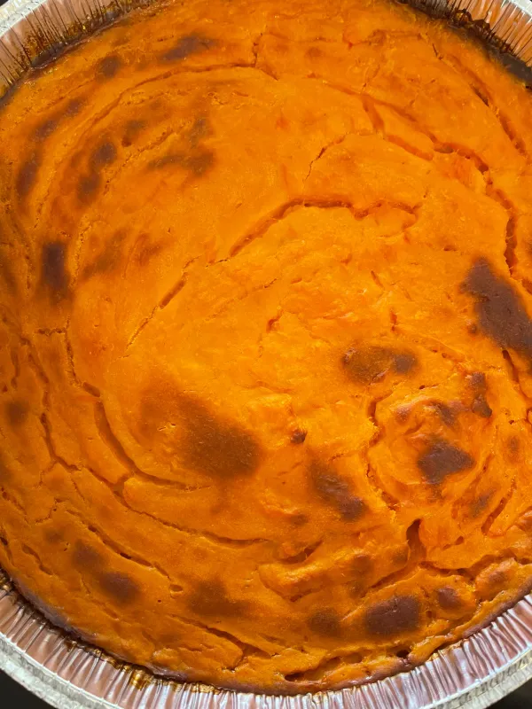 Crustless sweet potato pie