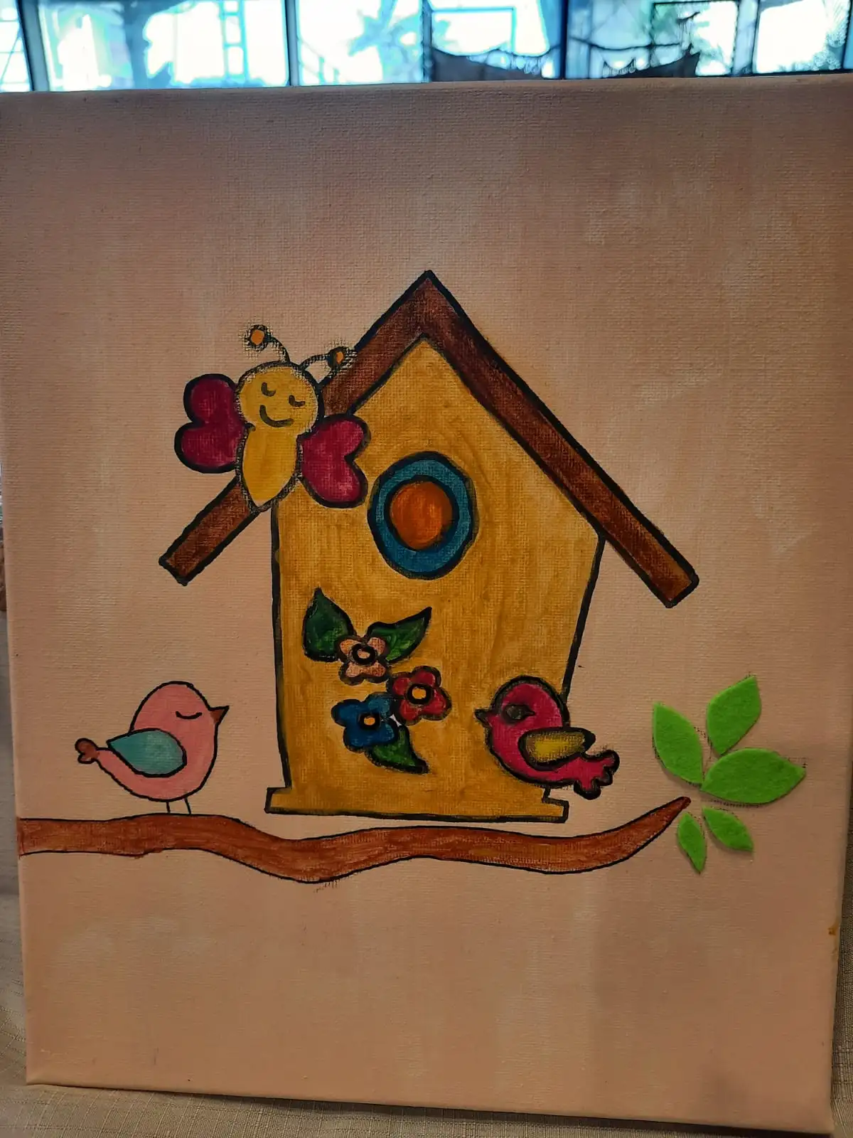 בית ציפורים על קנבס