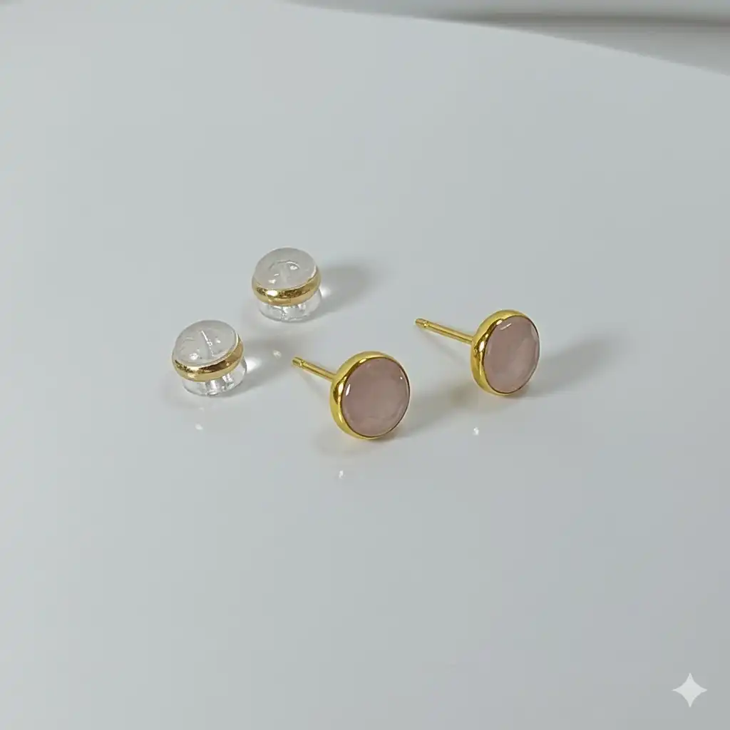 עגילים צמודים זהב 14K