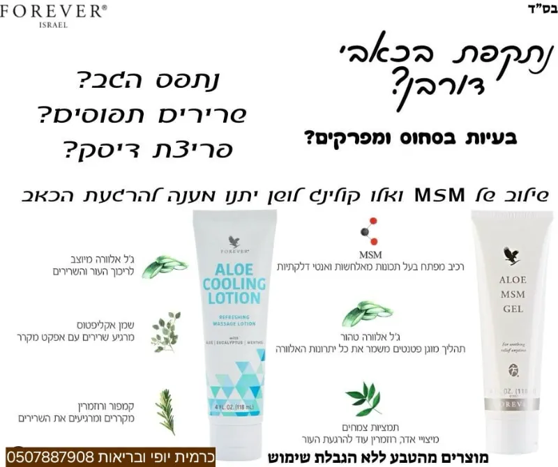 ג'ל אלוורה עם msm