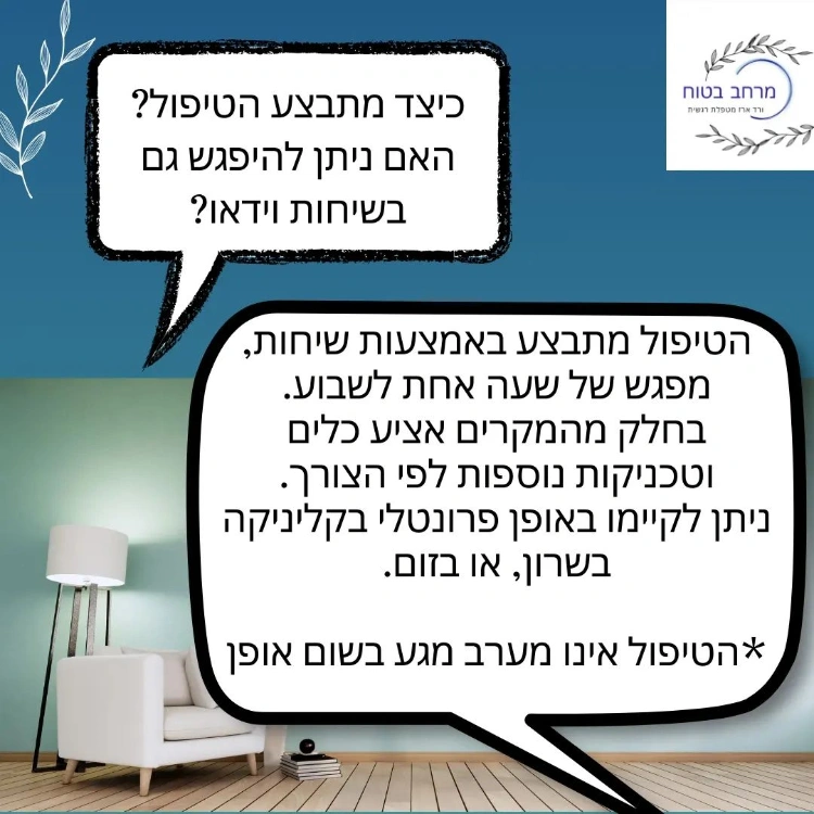 כיצד מתבצע הטיפול? האם ניתן להיפגש גם בשיחות וידאו?