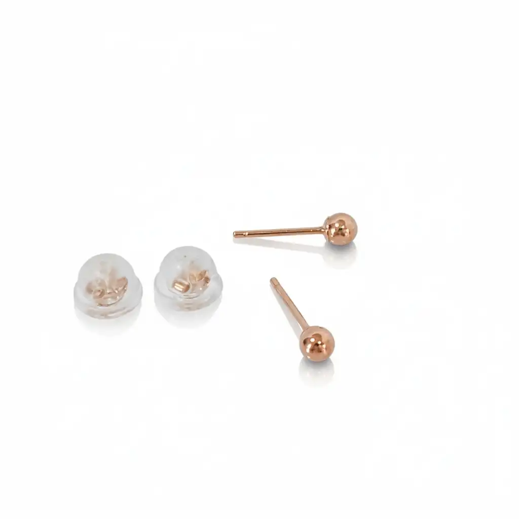 עגילי כדור צמודים לנערה 14K