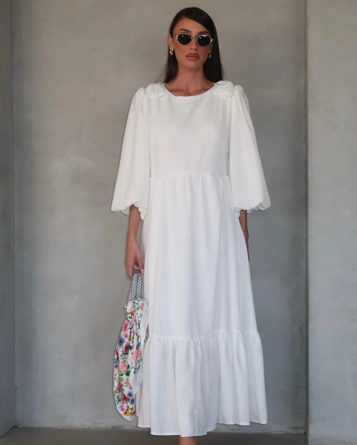  שמלת פפיון לבנה