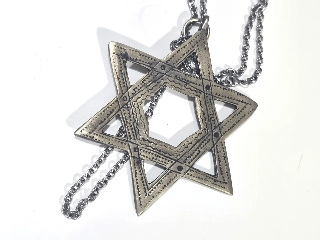 שרשרת +תליון כסף מלא מגן דויד התליון בממדים גדולים (60ג'ר) תליון נדיר
