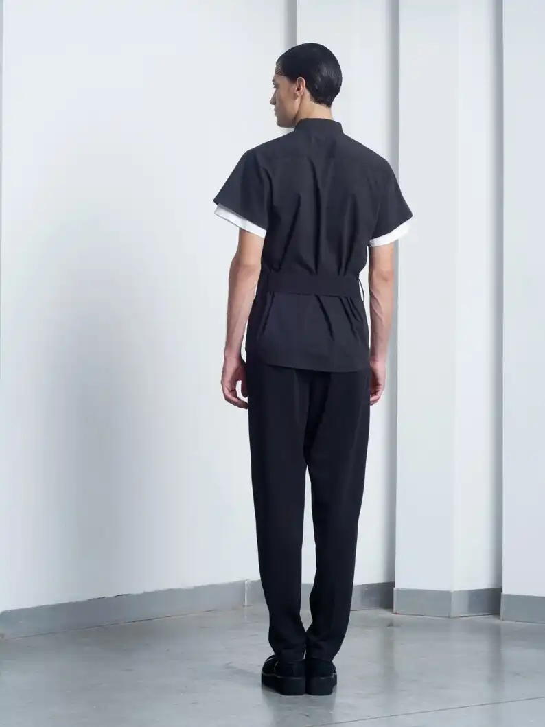 מכנסי האראם שחורים לגברים: מכנסיים מחויטים בגזרת Drop Crotch