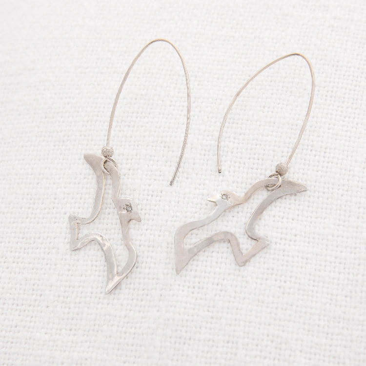 עגילי כסף שחפים