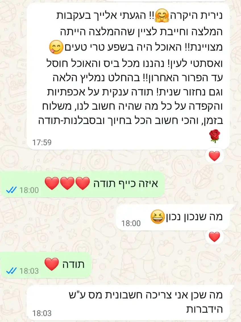 המלצות חמות מלקוחות