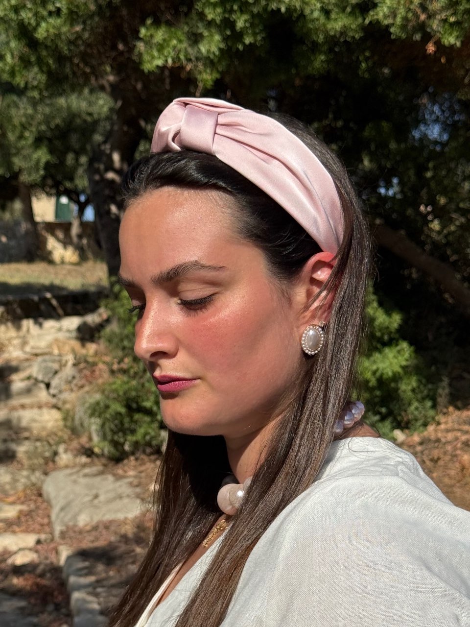קשת קשירה סאטן-ורוד