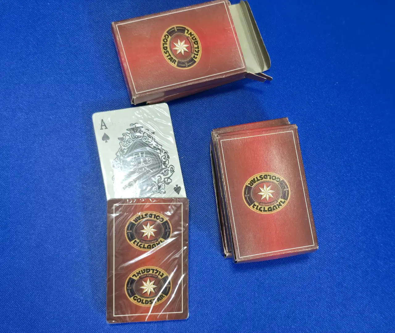 חמש חפיסות קלפים פרסומת לגולדסטאר החבילות חדשות סגורות בניילון לא היו בשימוש