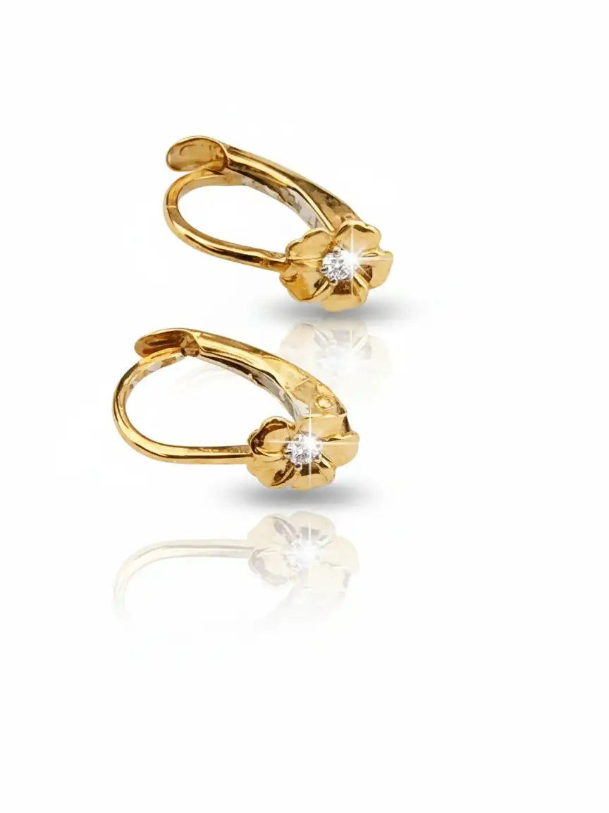 עגילי זהב 14K לילדה