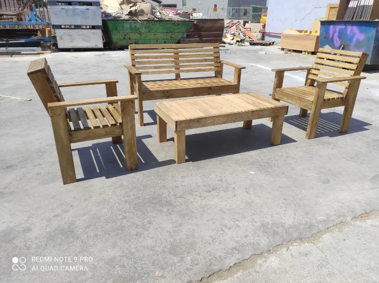 ספסל זוגי פלוס 2 כורסאות ושולחן