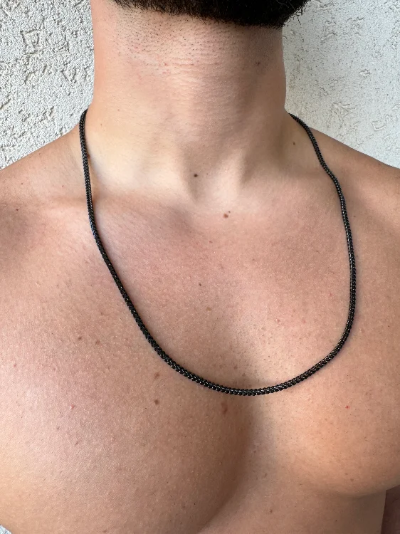 שרשרת חוליות דקה שחורה