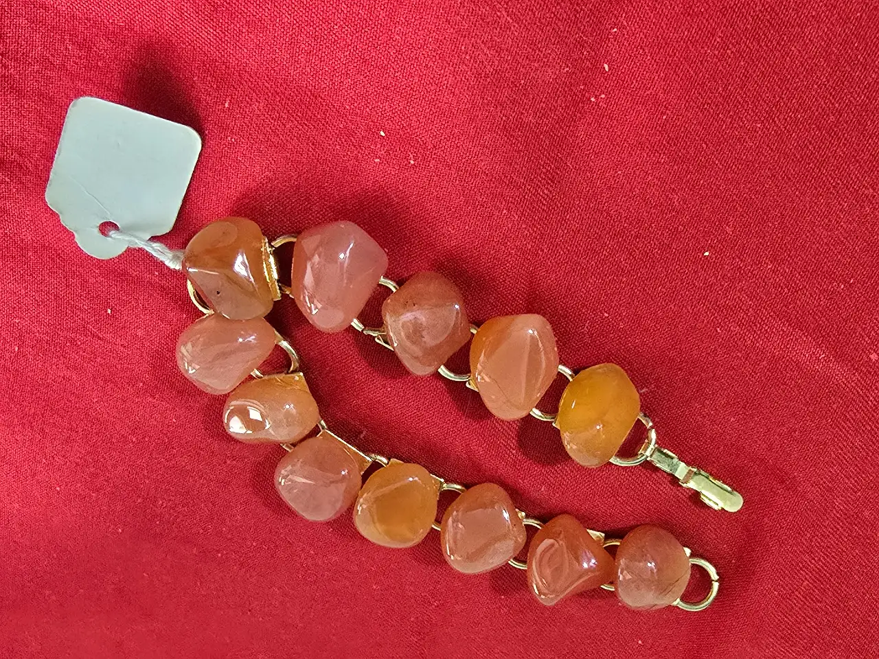 צמיד צפוי זהב ואבני חן טבעיות מצב חדש