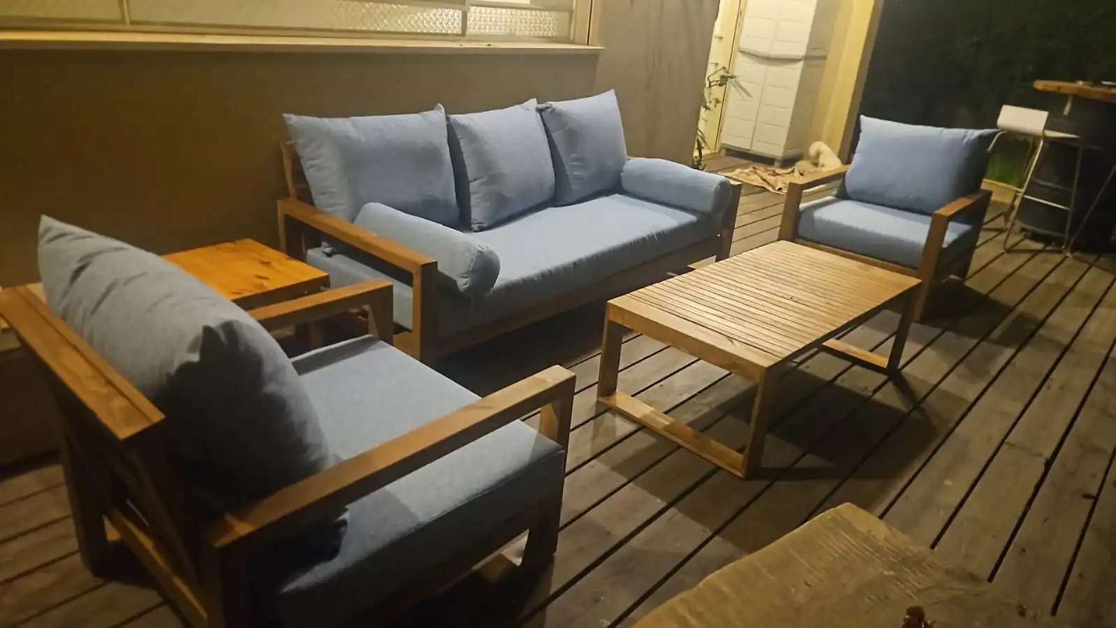 סט מהודר 3+2+1 חום זית