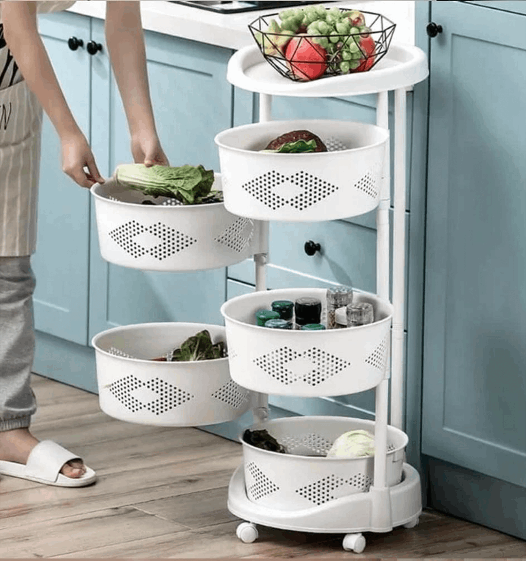 עגלת שירות לפירות וירקות 4/5 קומות