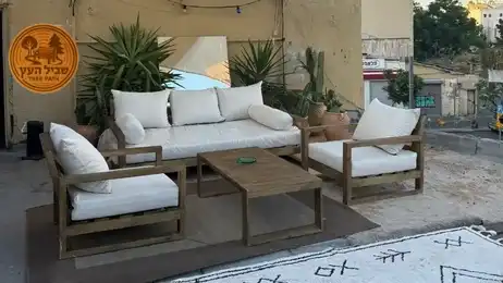 סט ספת רביצה(200X120) כולל כורסאות יחיד ושולחן
