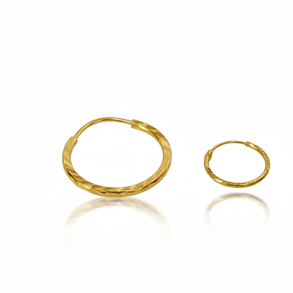 עגיל חישוק בודד זהב 14K