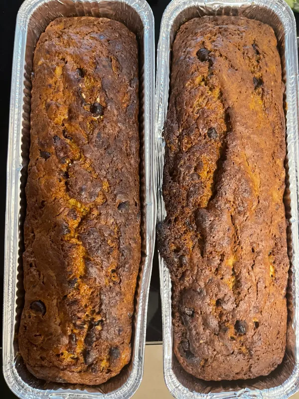 Chocolate chip banana bread loaf