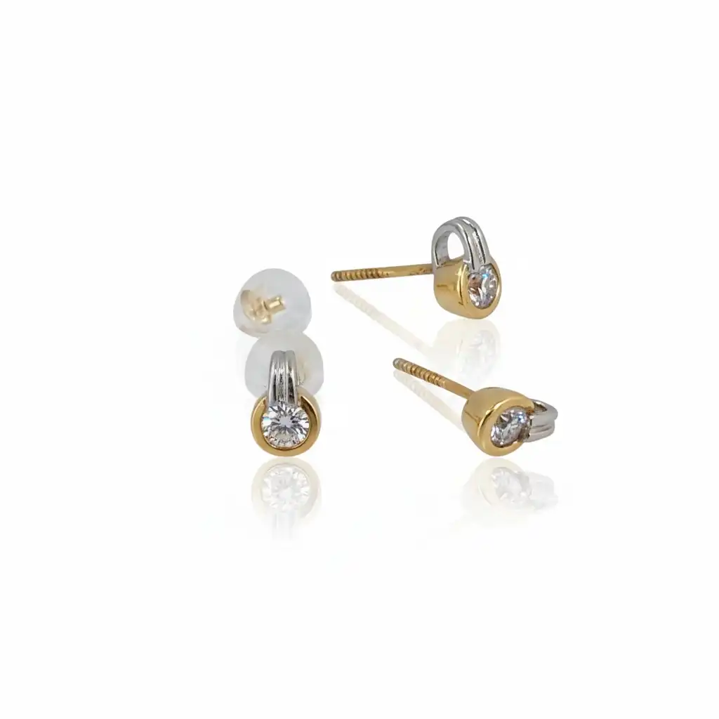 עגילים צמודים לנערה זהב 14K