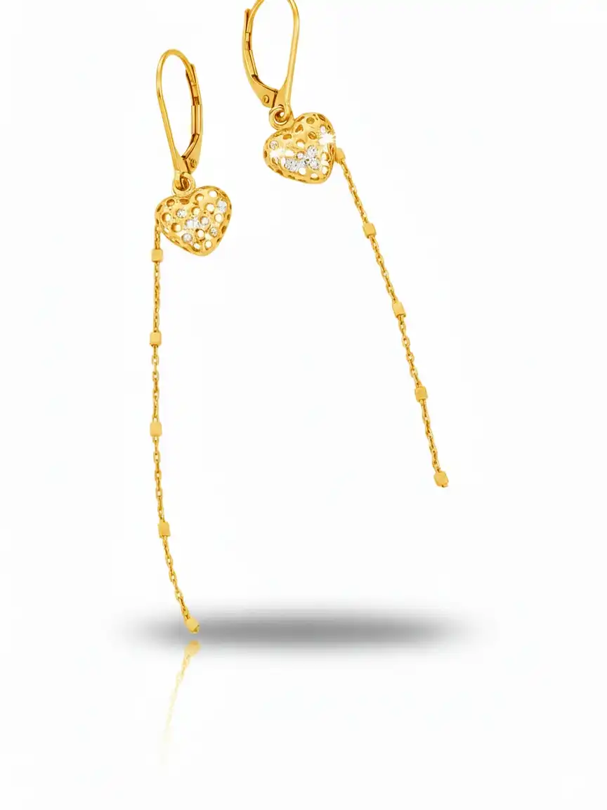 עגילי זהב 14K תלויים תוצרת איטליה