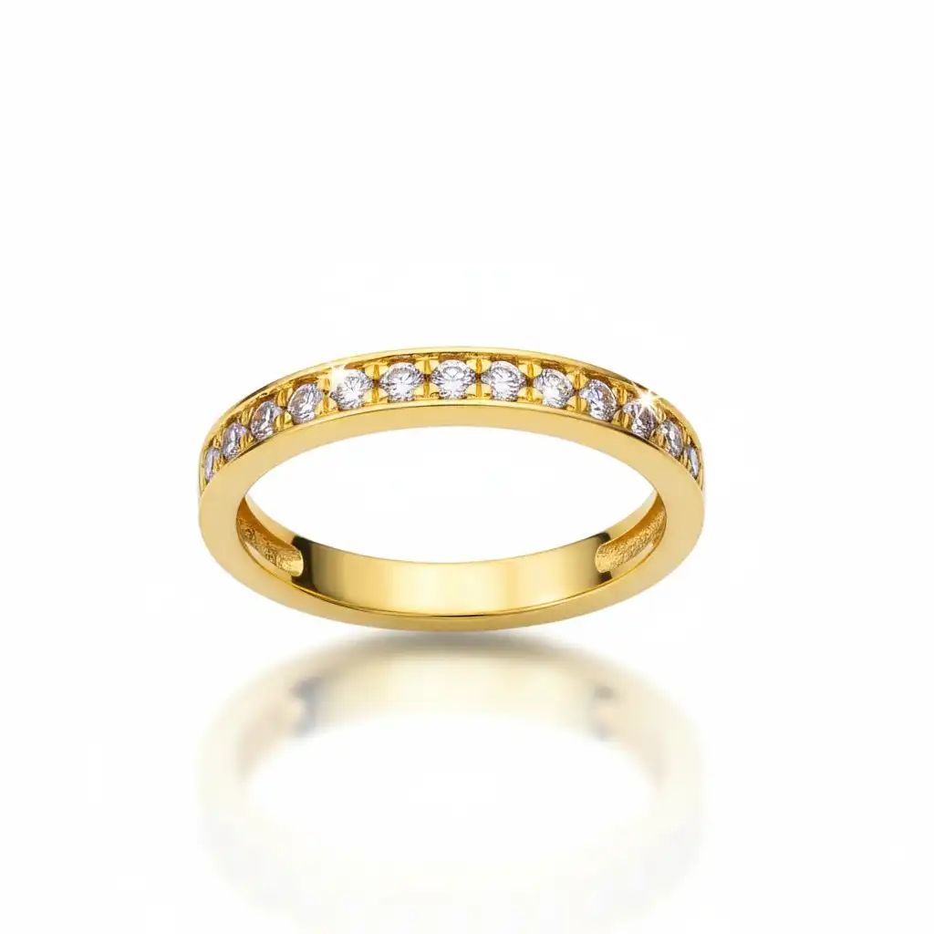 טבעת יהלומים טבעיים נקיים 0.28GVVS זהב 14K