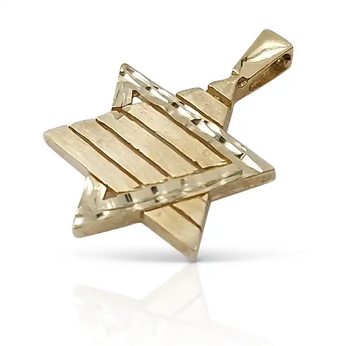 מגן דוד החיבור האלוהי – תליון זהב יהודי 14K
