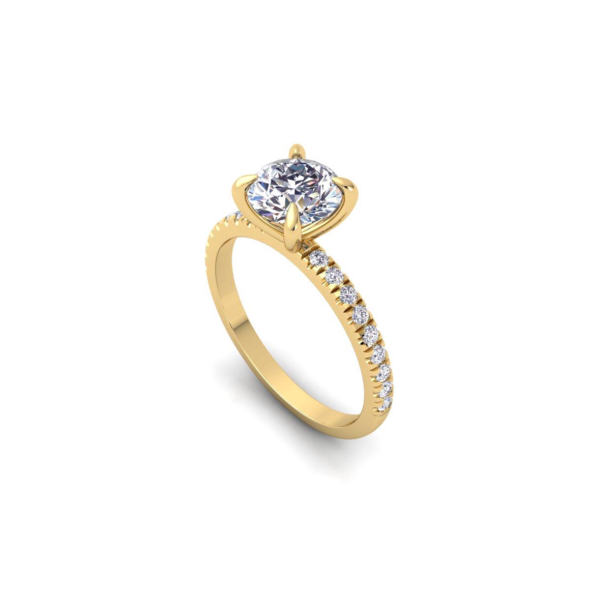 טבעת יהלום ריבוע