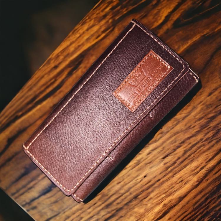 ארנק חום עץ משולב עם מנגו unisex