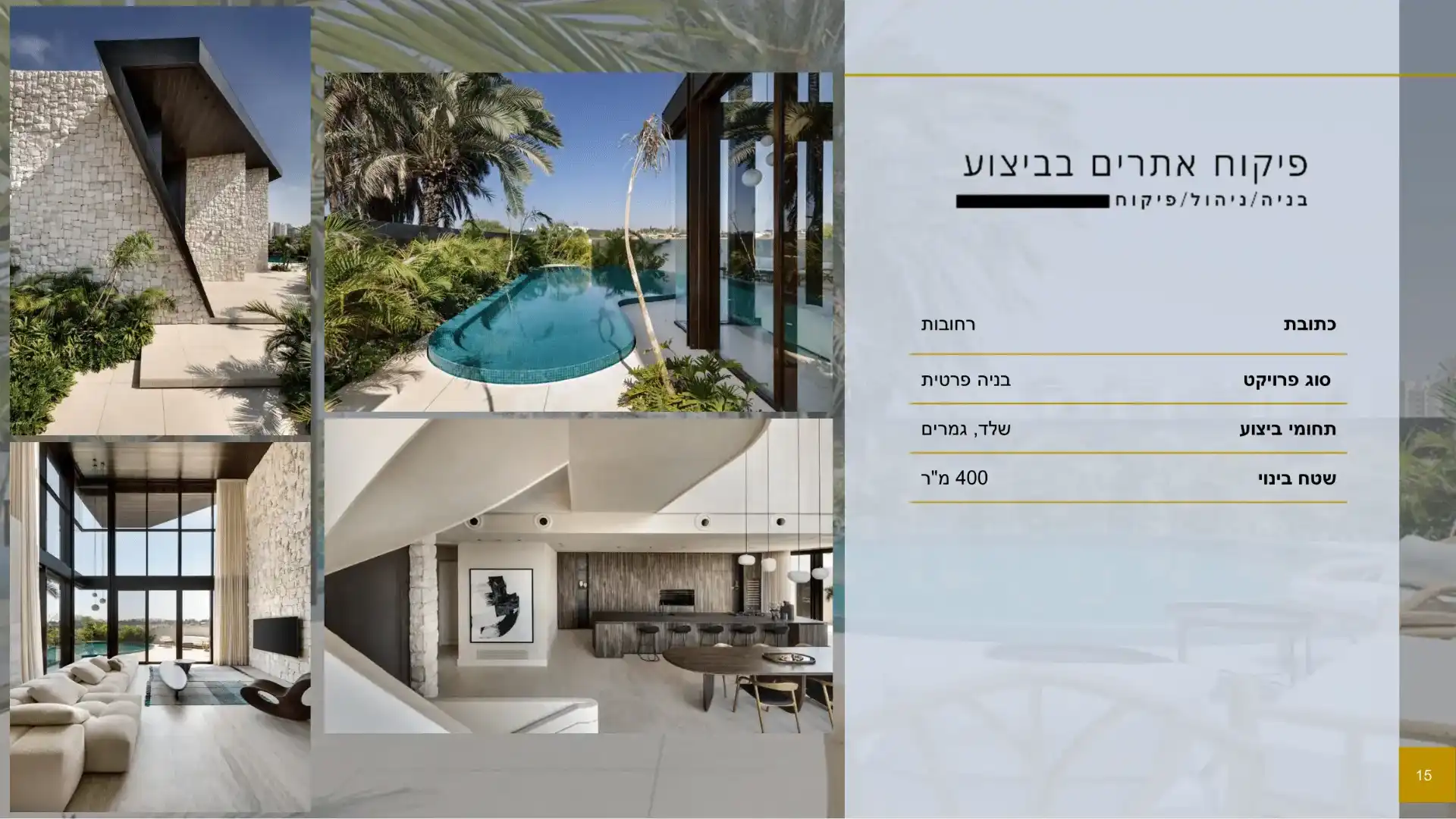 פרויקט לקוח פרטי- רחובות