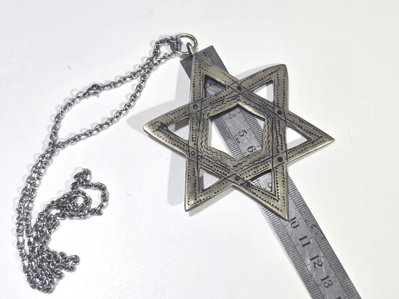 שרשרת +תליון כסף מלא מגן דויד התליון בממדים גדולים (60ג'ר) תליון נדיר
