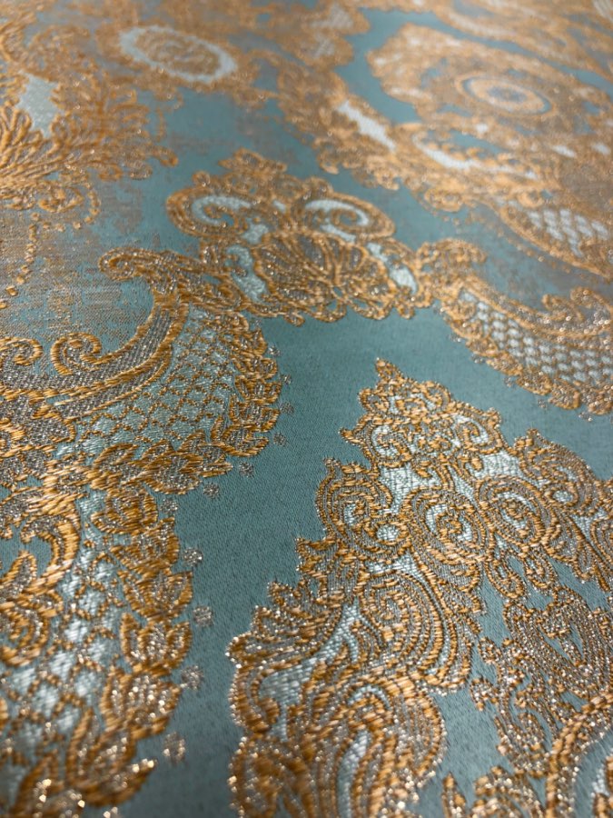 ז׳קארד דגם מלכות צבע טורקיז זהב גס