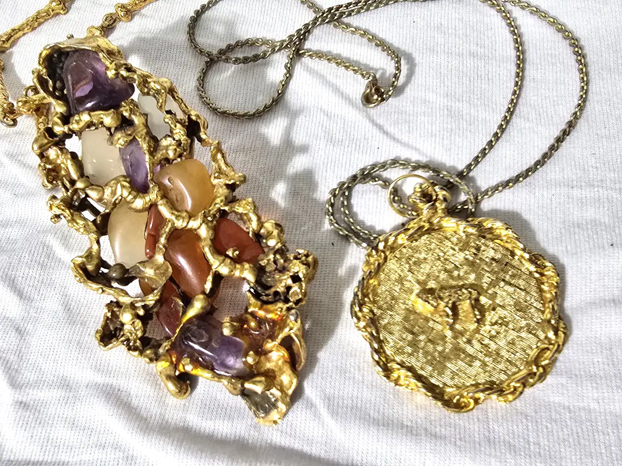 זוג פריטי אופנה ואביזרים אבנים אמיתיות בתליון הגדול