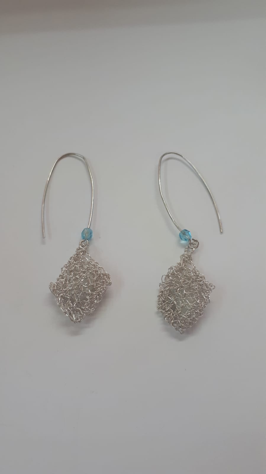 עגילי כסף טהור 999 סרוגים