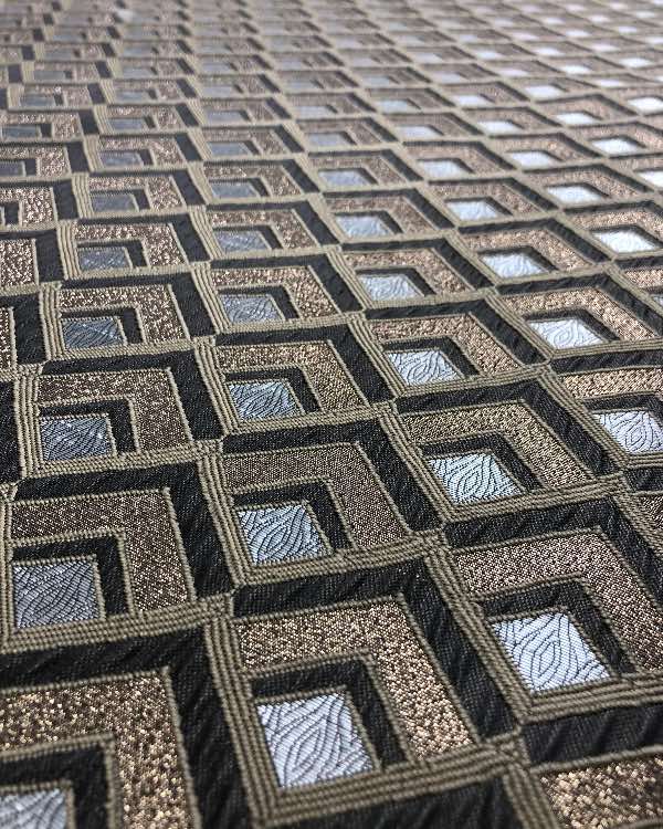 ז׳קארד דגם משובץ צבע חום כחול