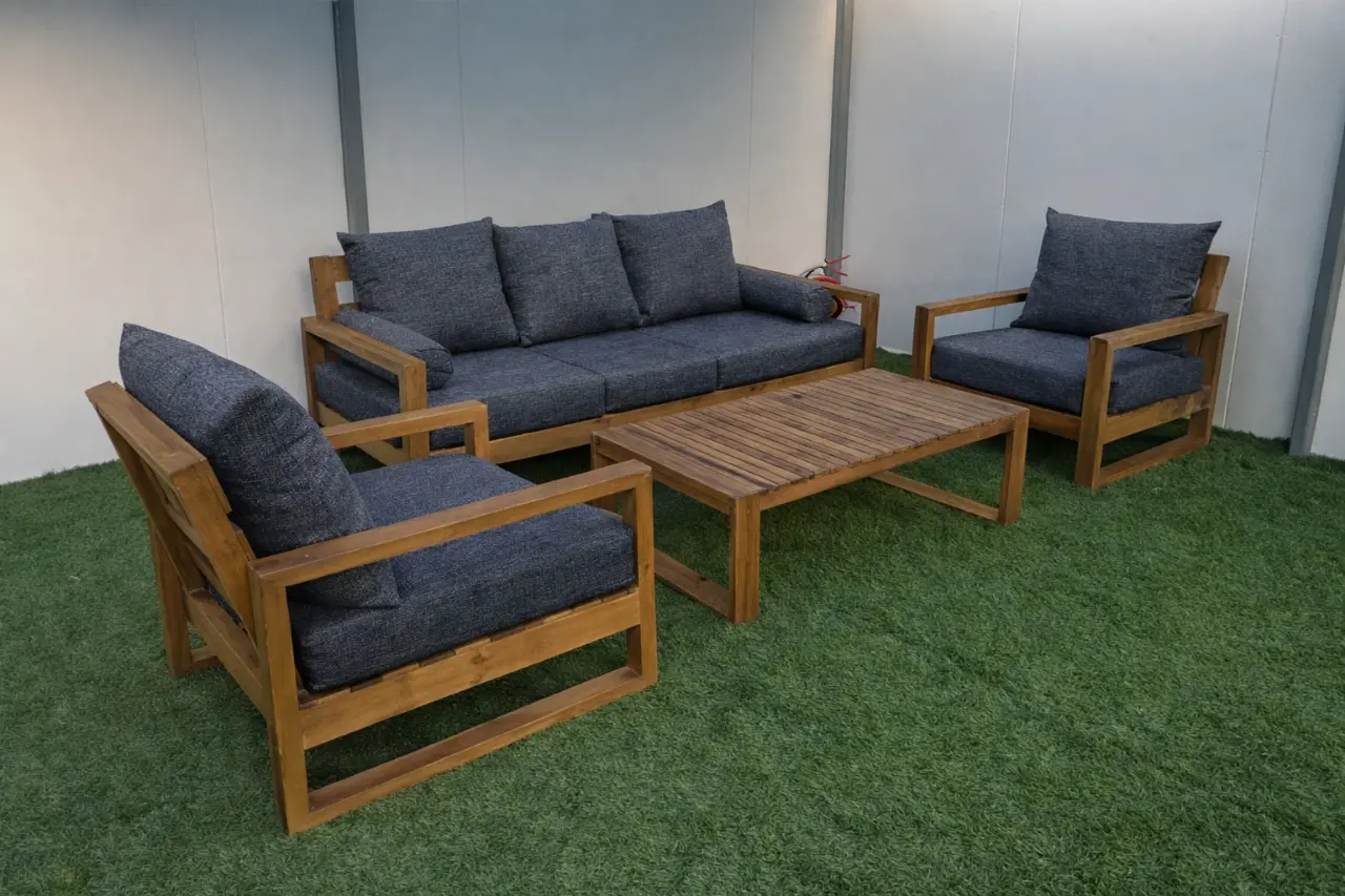 סט כורסאות יחיד בשילוב ספה תלת מושבים- חום זית מספר 16 במניפת צבעים