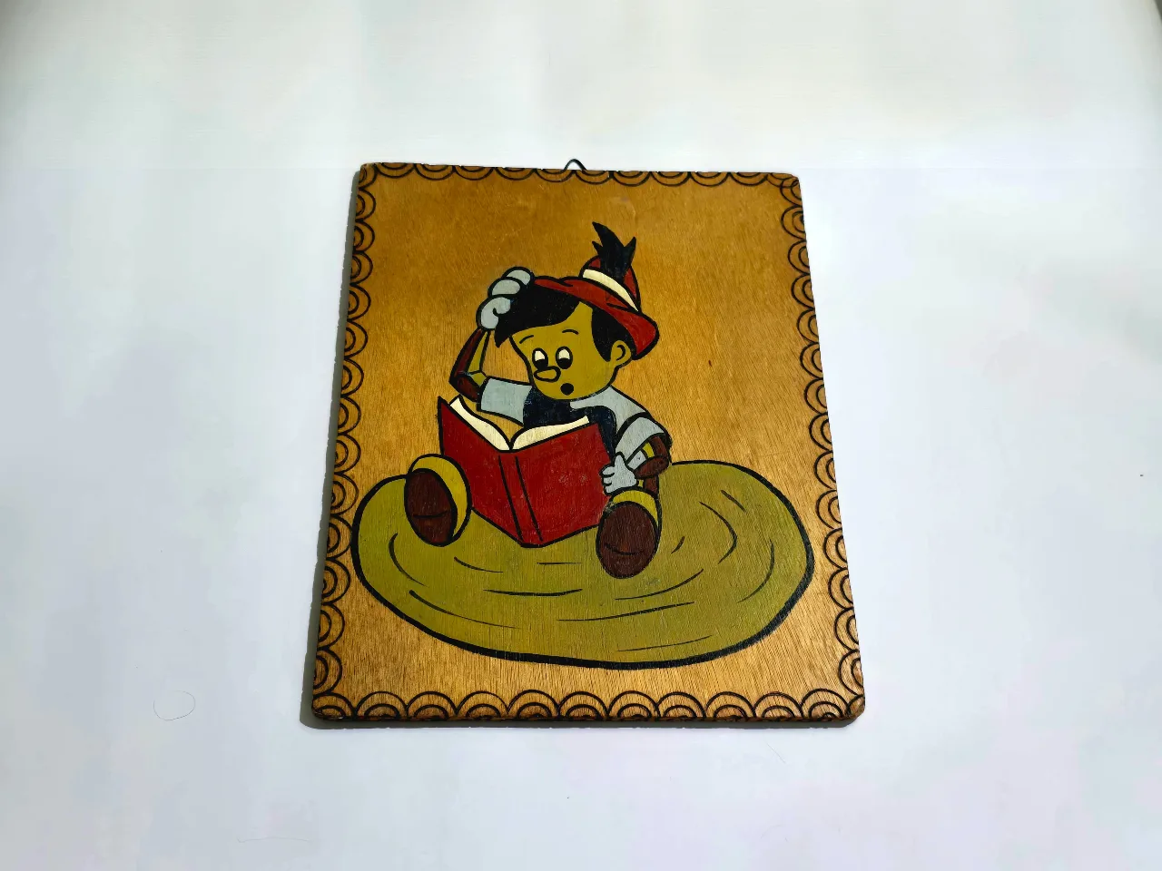 פינוקיו תמונה עץ עבודת יד מידות 20×27 ס"מ