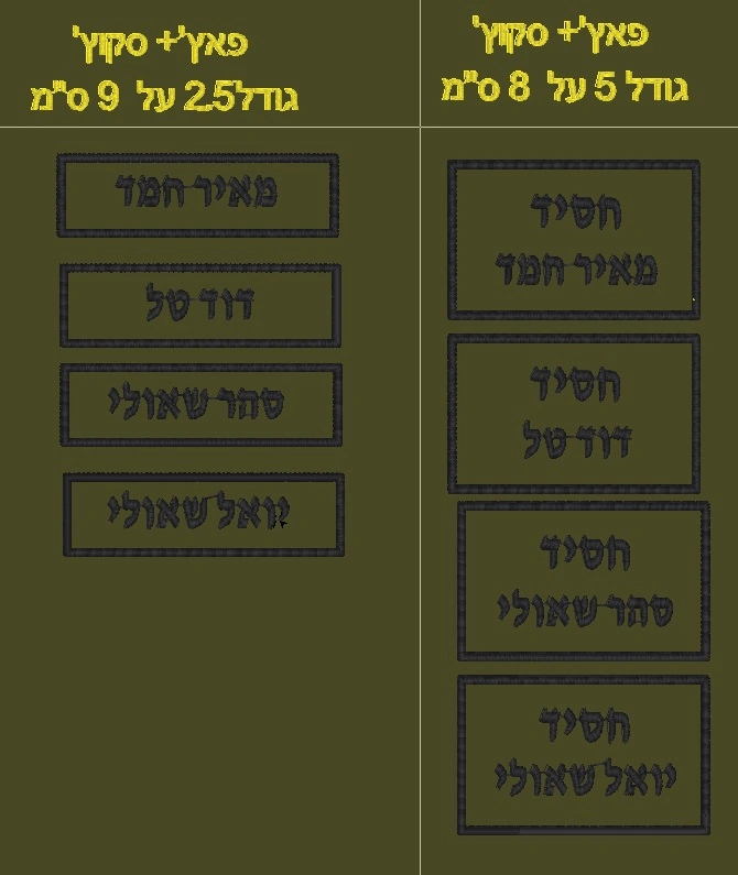 פצי'ם עם שמות סמלים 