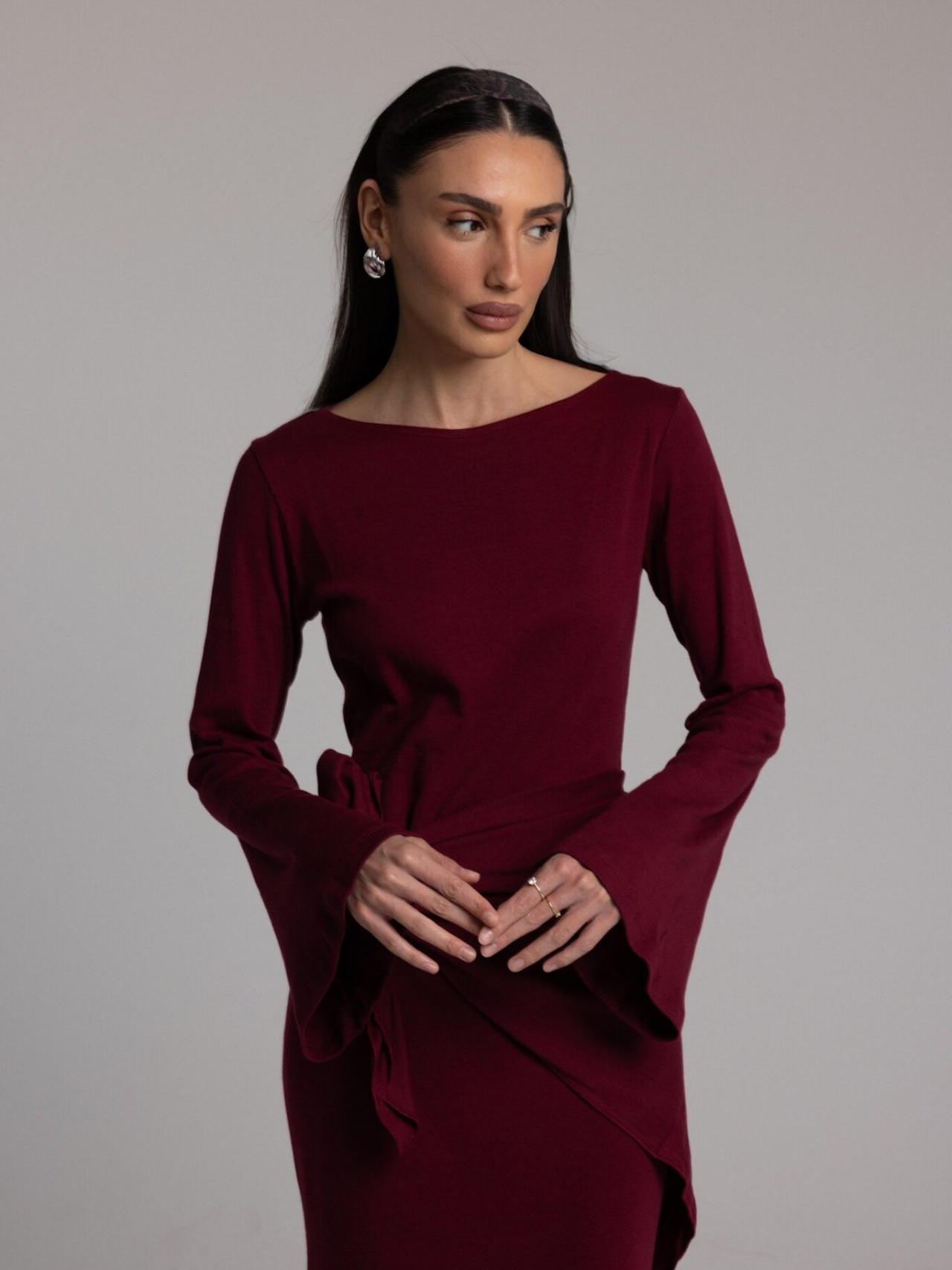 שמלת שילה בורדו