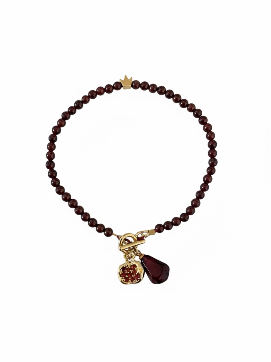  שולי - שרשרת מאבני גארנט עם רימון