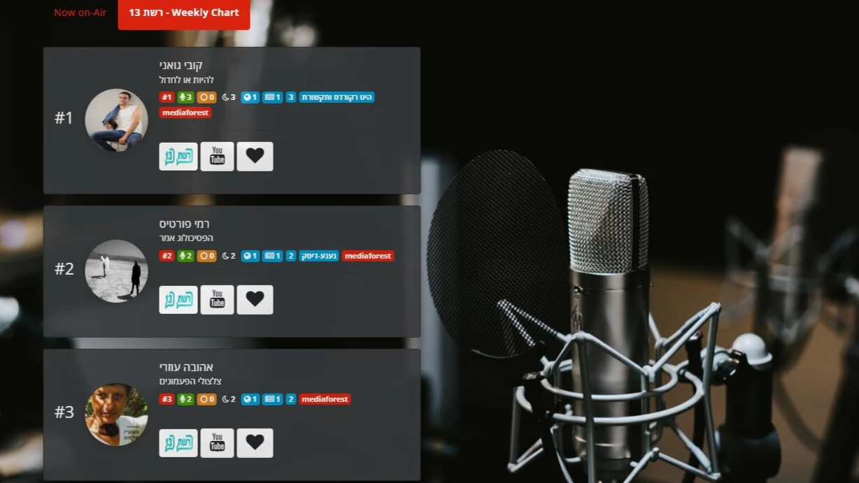 Kobi Goani - #1 on Media Forest national airplays chart